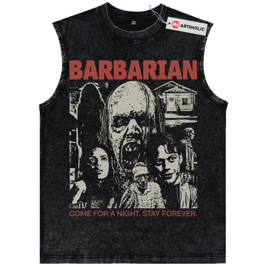Alternative view of Barbarian Tank Top, Halloween Tank Top, Horror Movie Tank Top, Vintage Tank Top