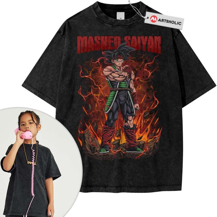 Alternative view of Bardock Shirt For Kids, Dragon Ball Shirt For Kids, Anime Shirt For Kids, Vintage Tee For Kids