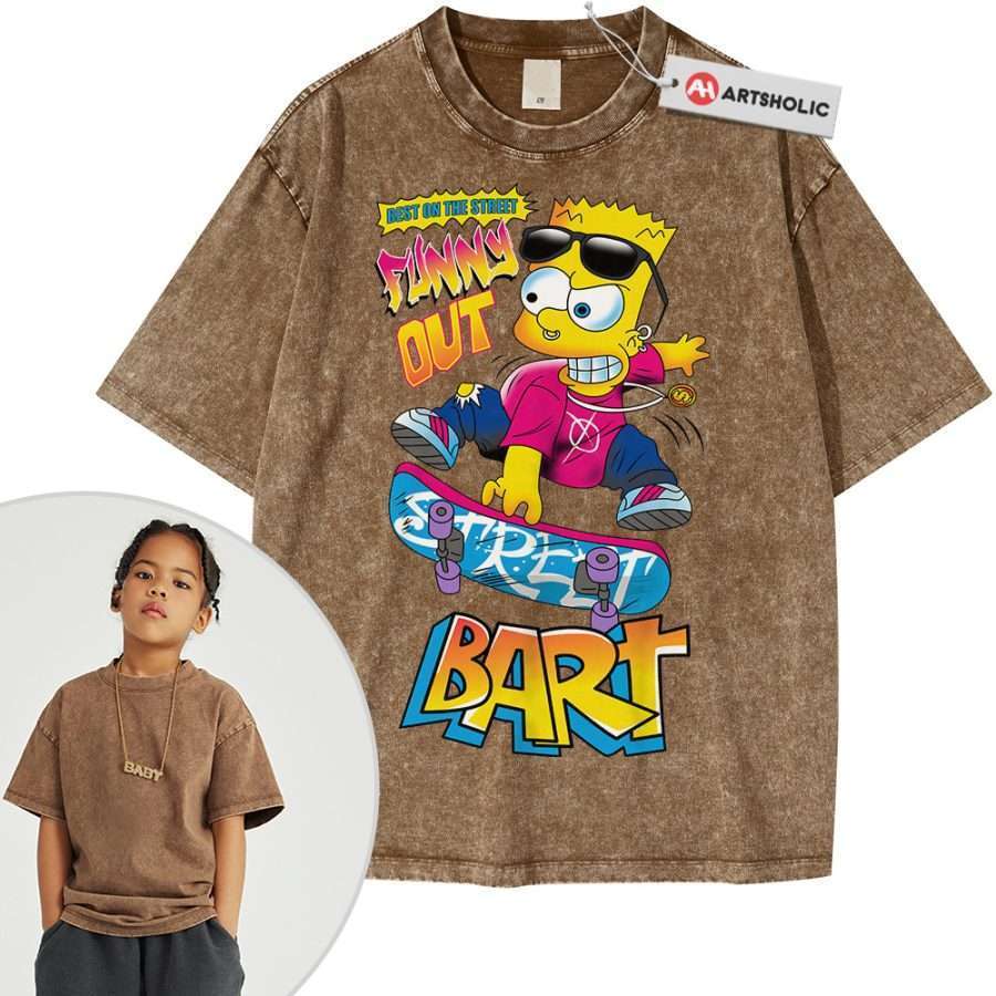 Bart Simpson Shirt For Kids, The Simpsons Shirt For Kids, Animated Shirt For Kids, Vintage Tee For Kids - Image 8