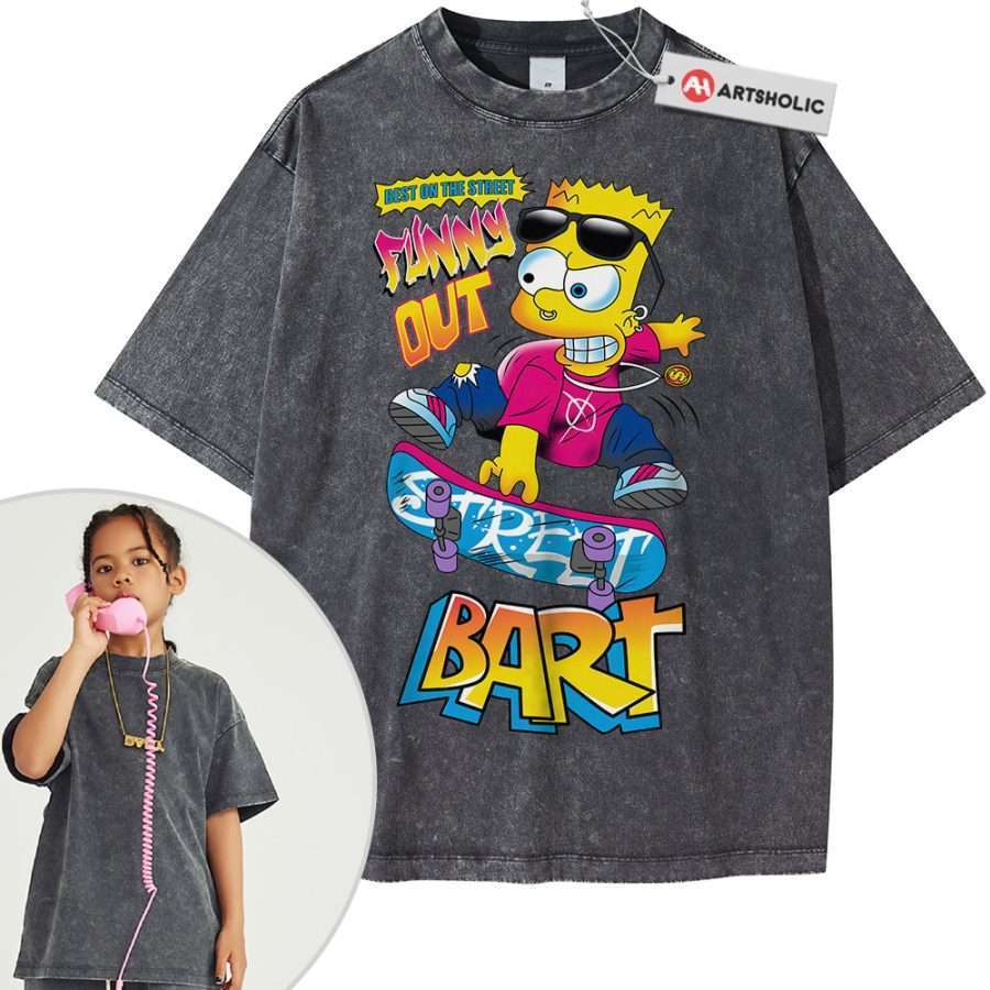 Bart Simpson Shirt For Kids, The Simpsons Shirt For Kids, Animated Shirt For Kids, Vintage Tee For Kids - Image 10