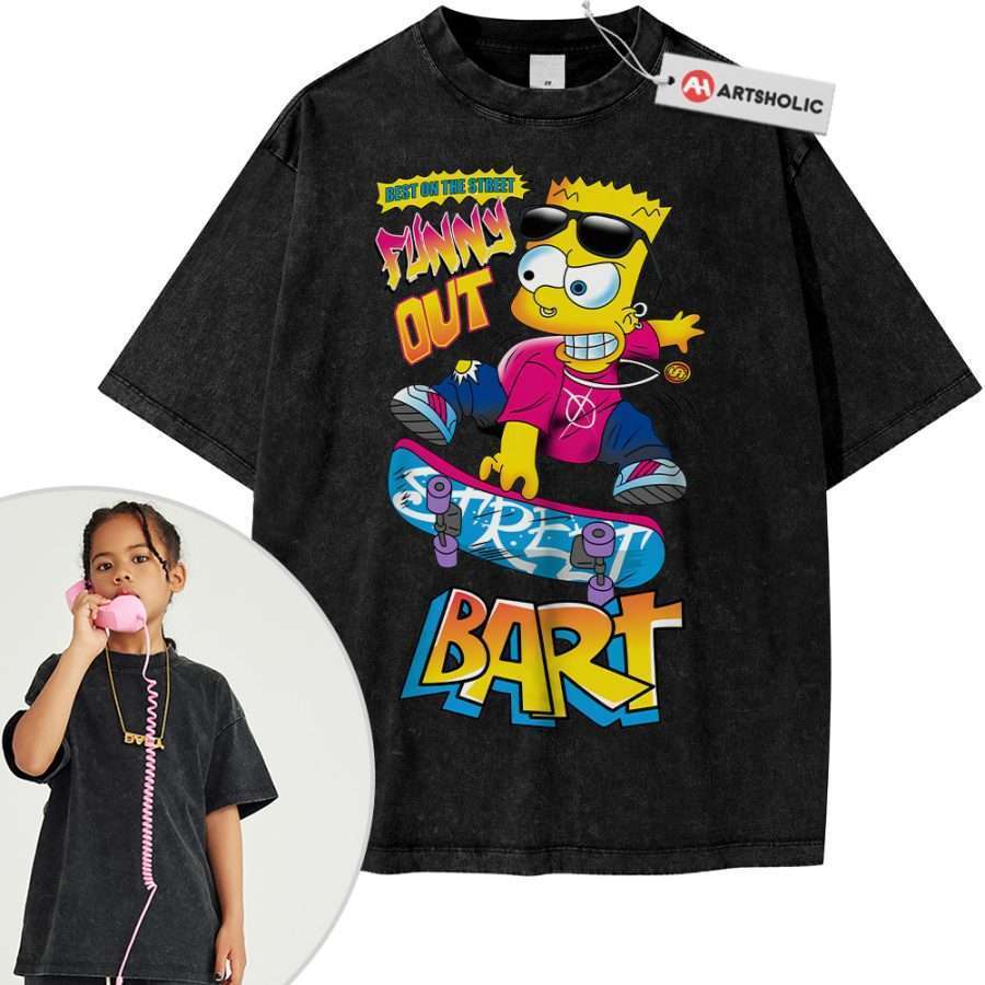Bart Simpson Shirt For Kids, The Simpsons Shirt For Kids, Animated Shirt For Kids, Vintage Tee For Kids - Image 6