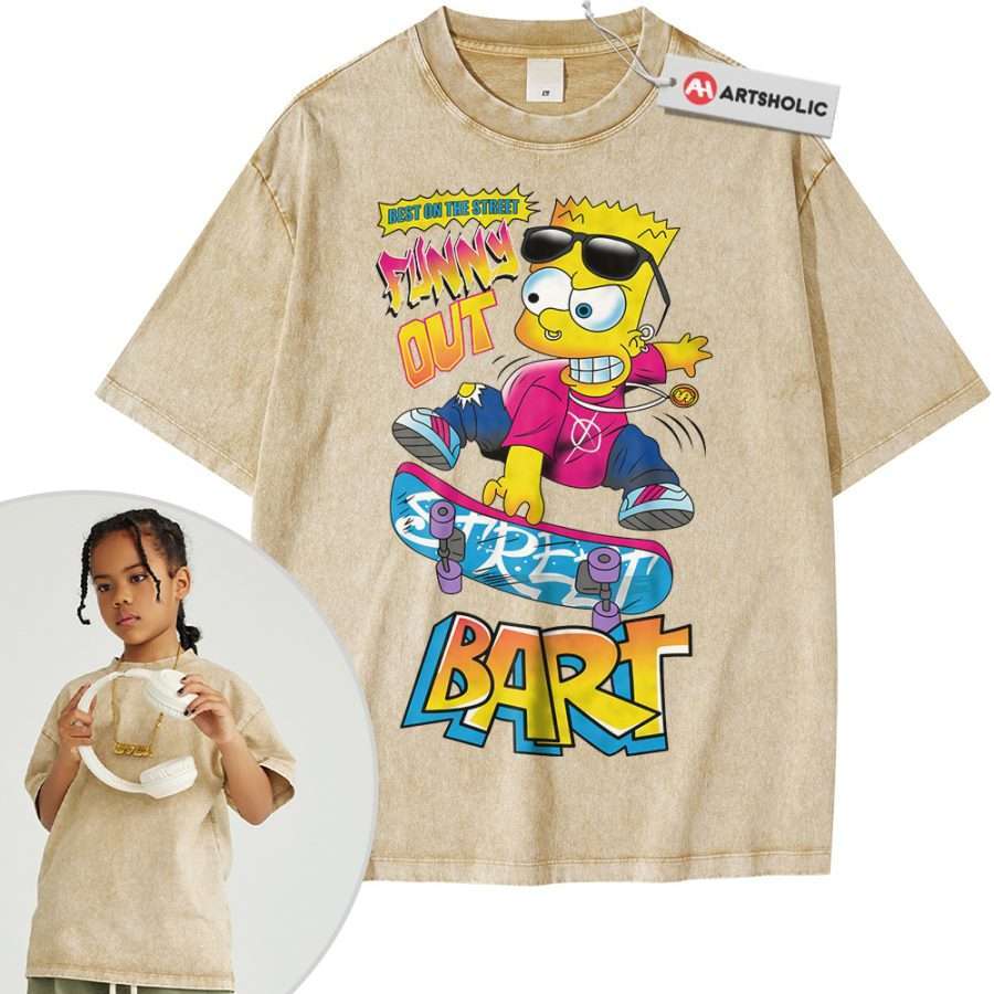 Bart Simpson Shirt For Kids, The Simpsons Shirt For Kids, Animated Shirt For Kids, Vintage Tee For Kids - Image 11