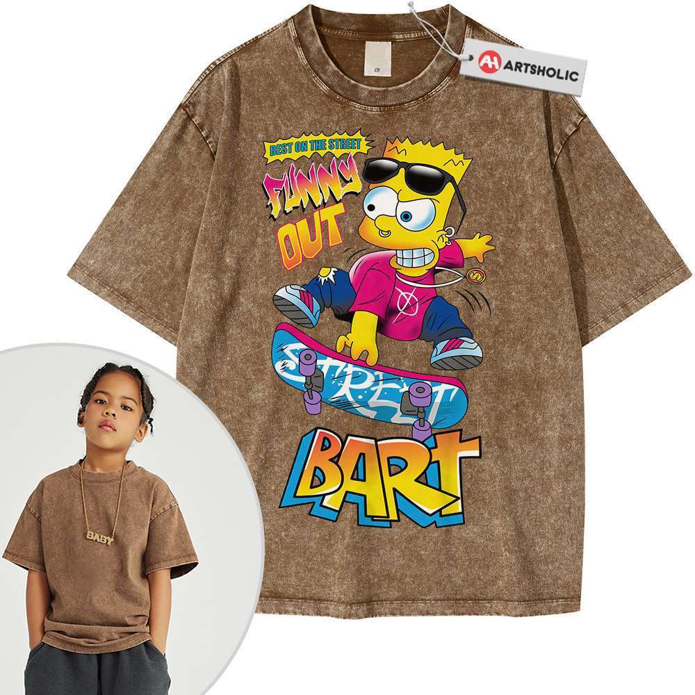 Bart Simpson Shirt For Kids, The Simpsons Shirt For Kids, Animated Shirt For Kids, Vintage Tee For Kids - Image 3
