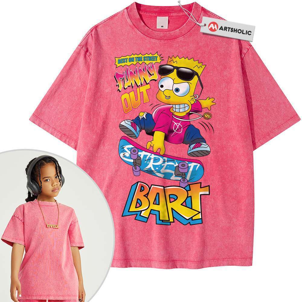 Bart Simpson Shirt For Kids, The Simpsons Shirt For Kids, Animated Shirt For Kids, Vintage Tee For Kids - Image 4