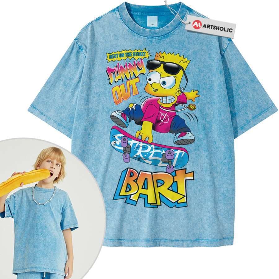 Bart Simpson Shirt For Kids, The Simpsons Shirt For Kids, Animated Shirt For Kids, Vintage Tee For Kids - Image 7