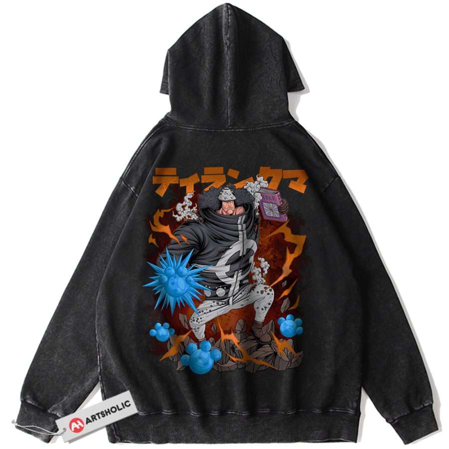 Alternative view of Bartholomew Kuma Hoodie, One Piece Hoodie, Anime Hoodie, Vintage Hoodie