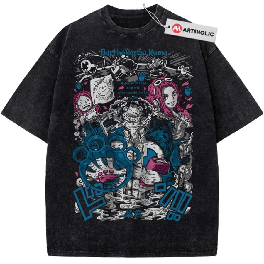 Alternative view of Bartholomew Kuma Shirt, Jewelry Bonney Shirt, One Piece Shirt, Anime Shirt, Vintage T-Shirt