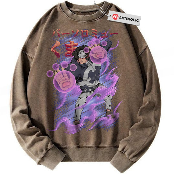 Alternative view of Bartholomew Kuma Sweatshirt, One Piece Sweatshirt, Anime Sweatshirt, Vintage Sweatshirt