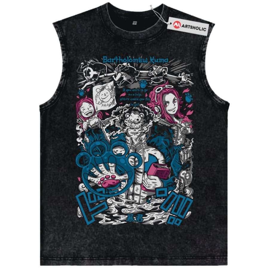 Alternative view of Bartholomew Kuma Tank Top, Jewelry Bonney Tank Top, One Piece Tank Top, Anime Tank Top, Vintage Tank Top