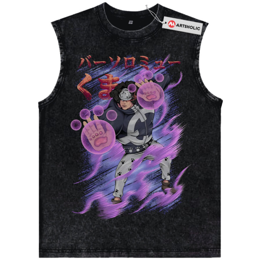 Alternative view of Bartholomew Kuma Tank Top, One Piece Tank Top, Anime Tank Top, Vintage Tank Top