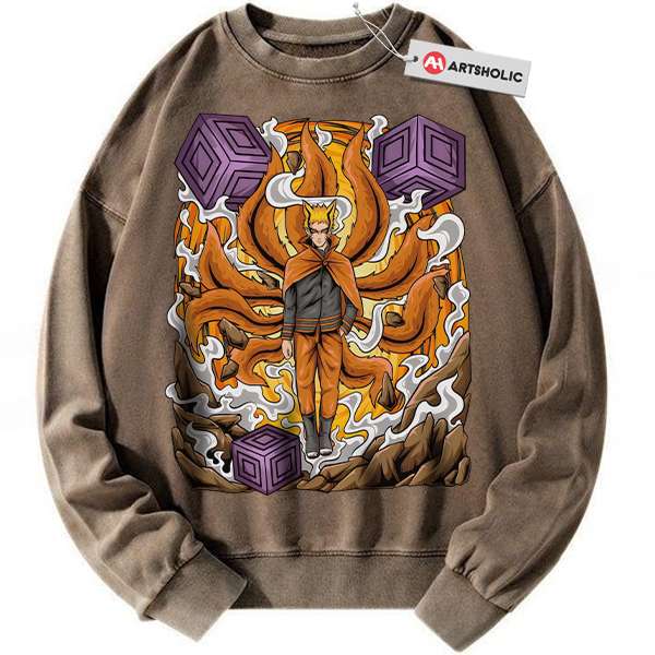 Alternative view of Baryon Mode Naruto Uzumaki Sweatshirt, Anime Sweatshirt, Vintage Sweatshirt
