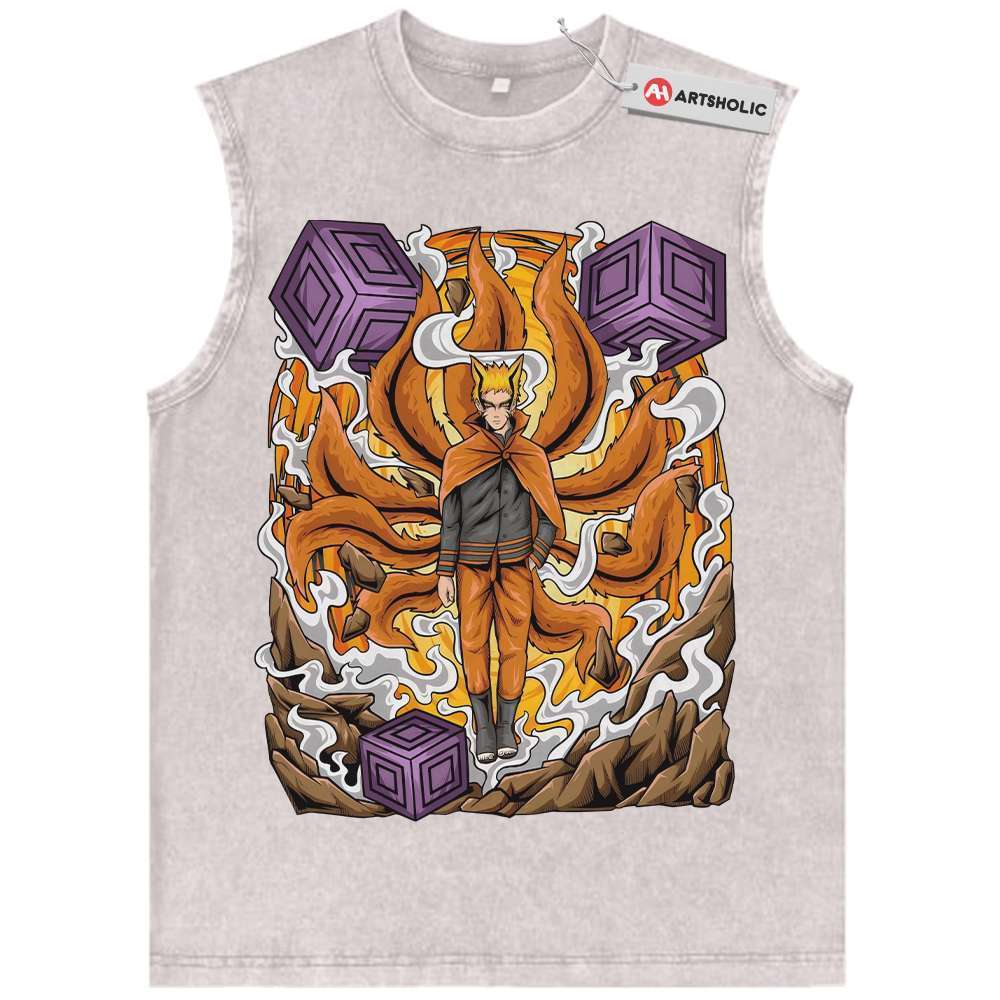 Alternative view of Baryon Mode Naruto Uzumaki Tank Top, Anime Tank Top, Vintage Tank Top