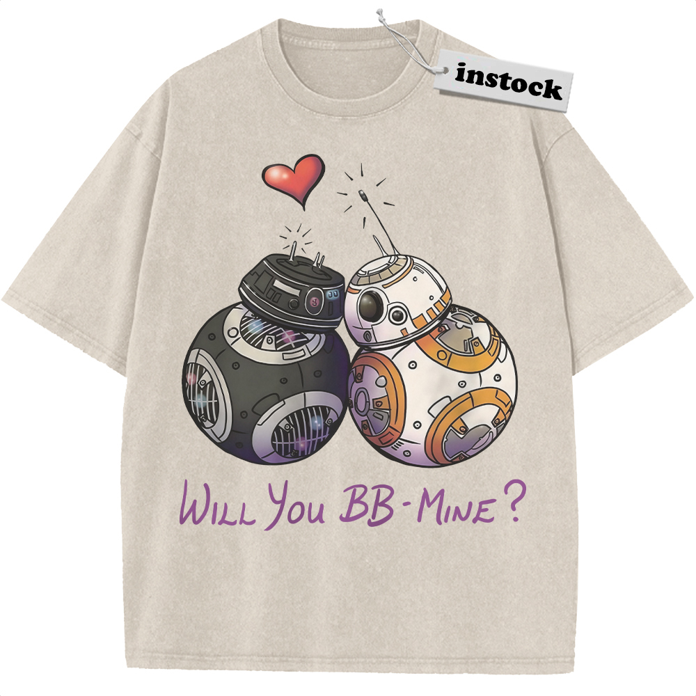 BB-8 and BB-9E Shirt, Star Wars Shirt, Valentine's Day Shirt, Movie Shirt, Vintage Tee