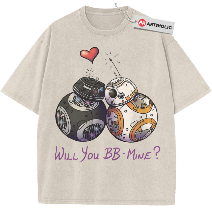 Alternative view of BB-8 and BB-9E Shirt, Star Wars Shirt, Valentine's Day Shirt, Movie Shirt, Vintage Tee