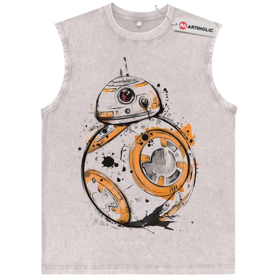 Alternative view of BB-8 Tank Top, Star Wars Tank Top, Movie Tank Top, Vintage Tank Top