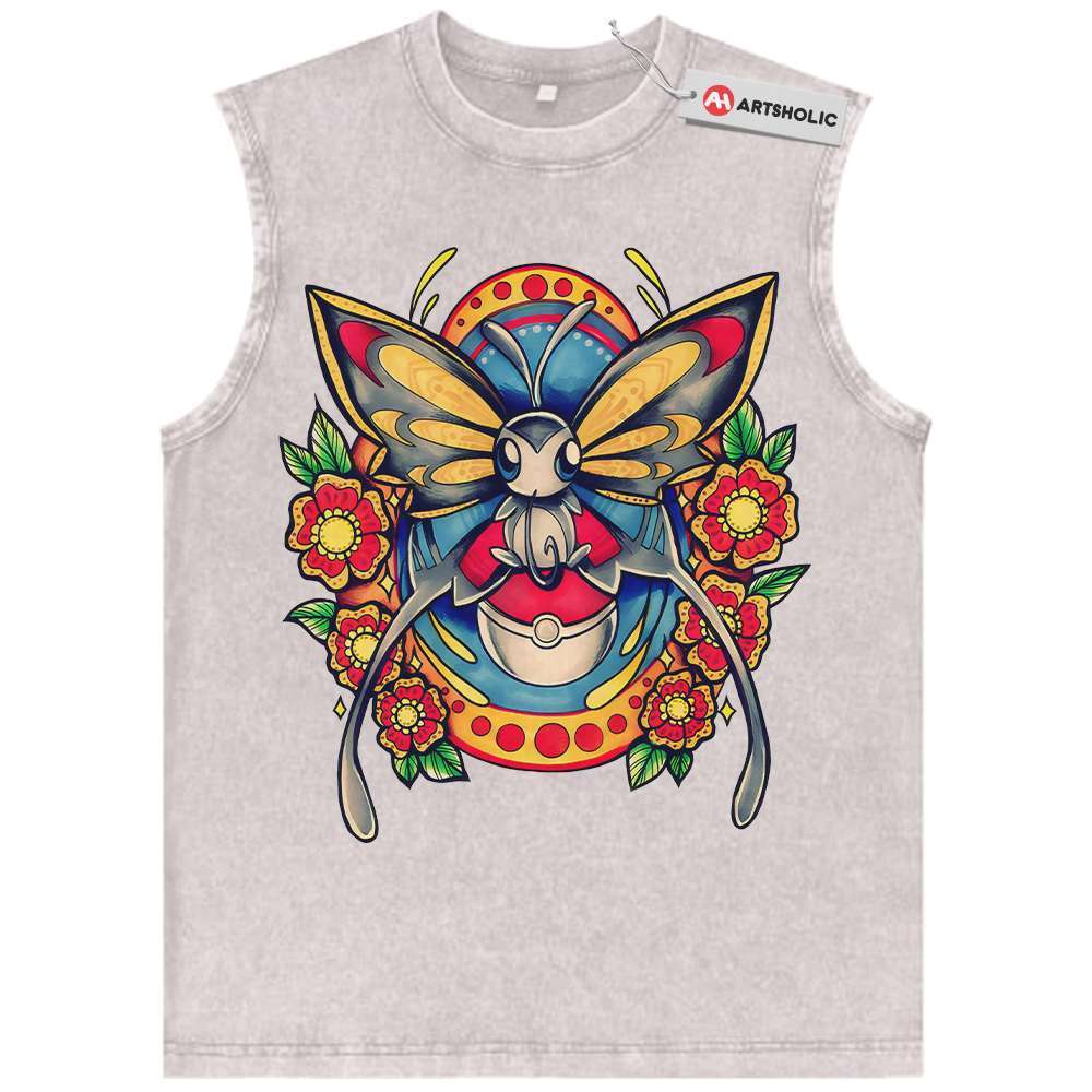 Alternative view of Beautifly Tank Top, Pokemon Tank Top, Anime Tank Top, Vintage Tank Top