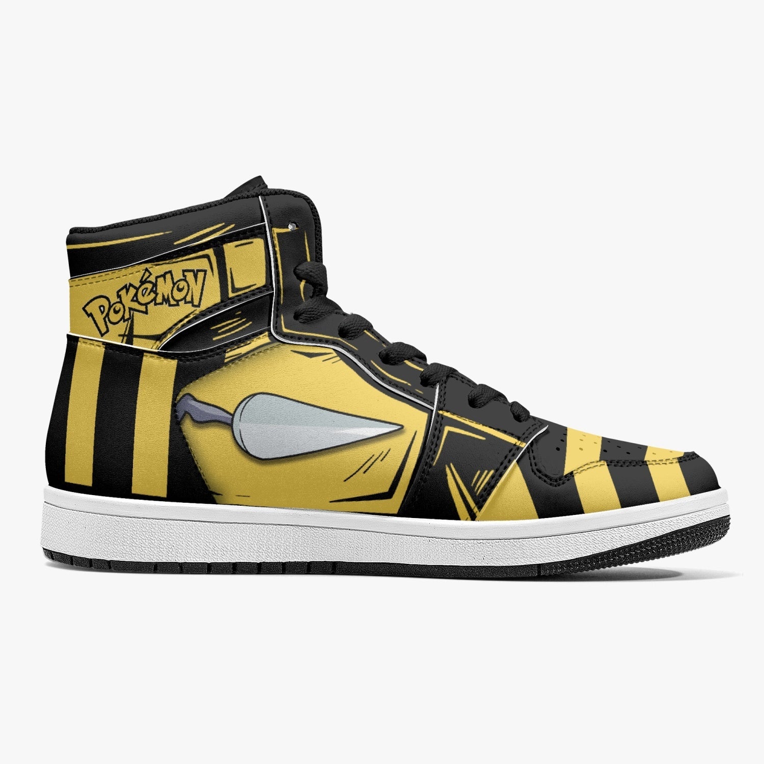 Alternative view of Beedrill Pokemon Custom Sneaker Mid 1 Basketball Shoes - Otaku Hall