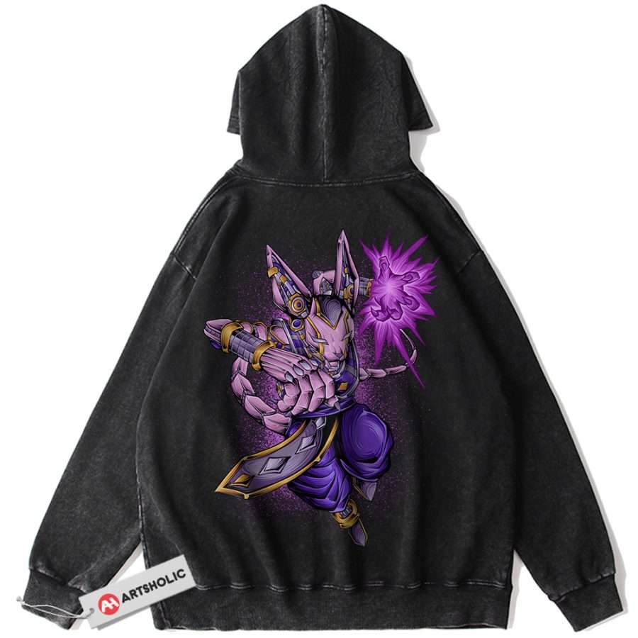 Alternative view of Beerus Hoodie, Dragon Ball Z Hoodie, DBZ Hoodie, Anime Hoodie, Vintage Hoodie
