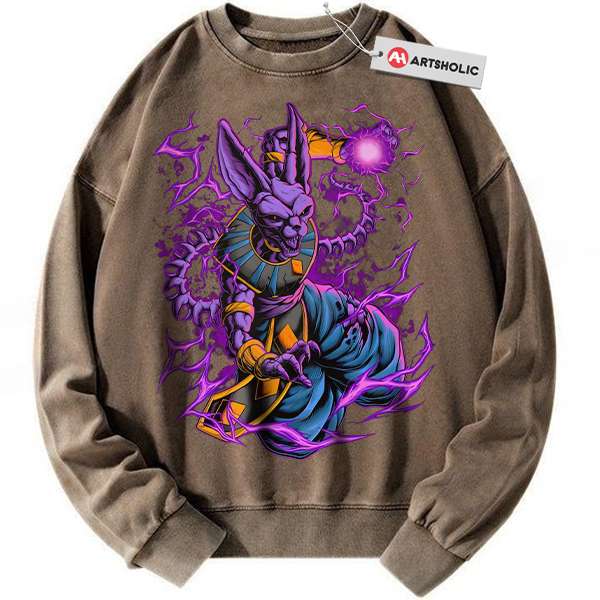 Alternative view of Beerus Sweatshirt, Dragon Ball Sweatshirt, DBZ Sweatshirt, Anime Sweatshirt, Vintage Sweatshirt