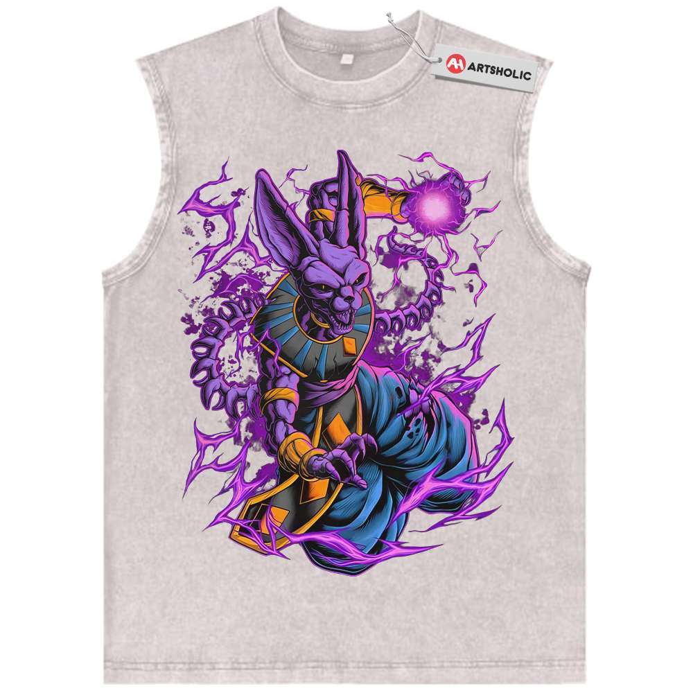Alternative view of Beerus Tank Top, Dragon Ball Tank Top, DBZ Tank Top, Anime Tank Top, Vintage Tank Top