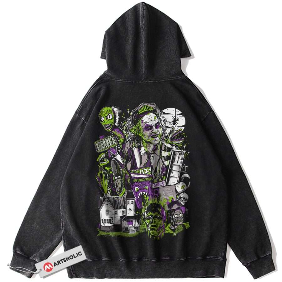 Alternative view of Beetlejuice Hoodie, Halloween Hoodie, Horror Movie Hoodie, Vintage Hoodie