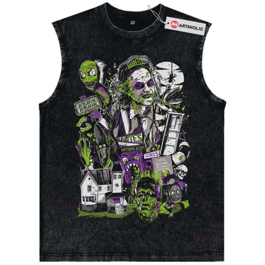 Alternative view of Beetlejuice Tank Top, Halloween Tank Top, Horror Movie Tank Top, Vintage Tank Top