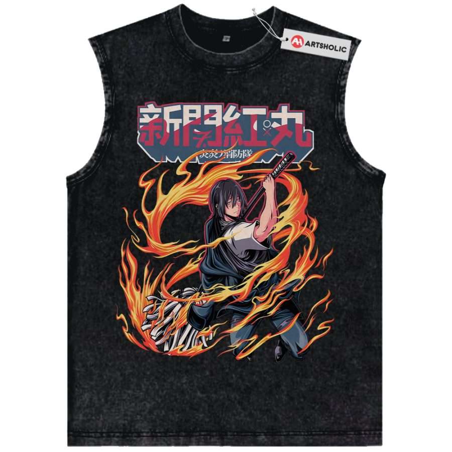 Alternative view of Benimaru Shinmon Tank Top, Fire Force Tank Top, Anime Tank Top, Vintage Tank Top