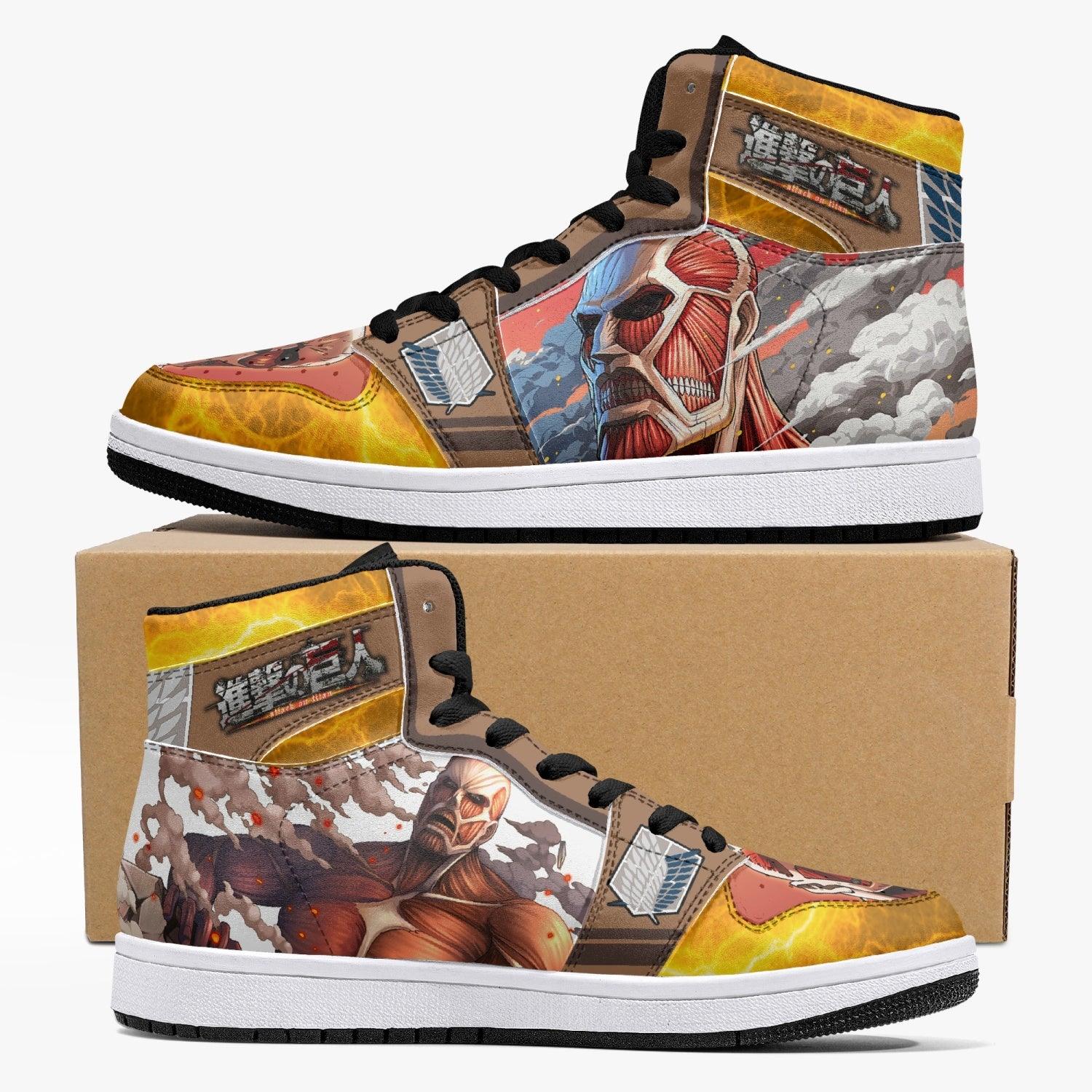 Bertholdt Hoover Colossal Titan Attack on Titan Custom Sneaker Mid 1 Basketball Shoes - Otaku Hall