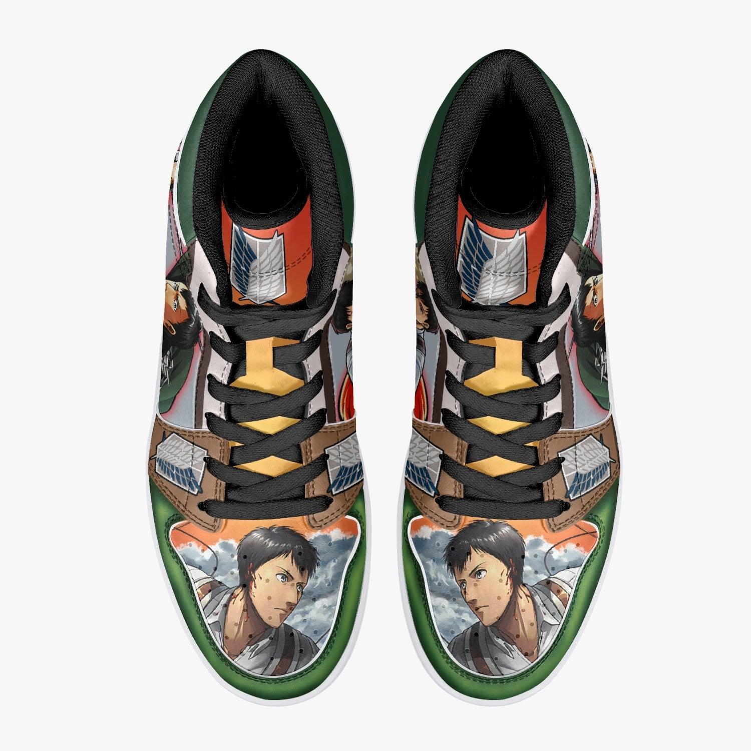 Alternative view of Bertholdt Hoover Revelation Shingeki no Kyojin Custom Sneaker Mid 1 Basketball Shoes - Otaku Hall