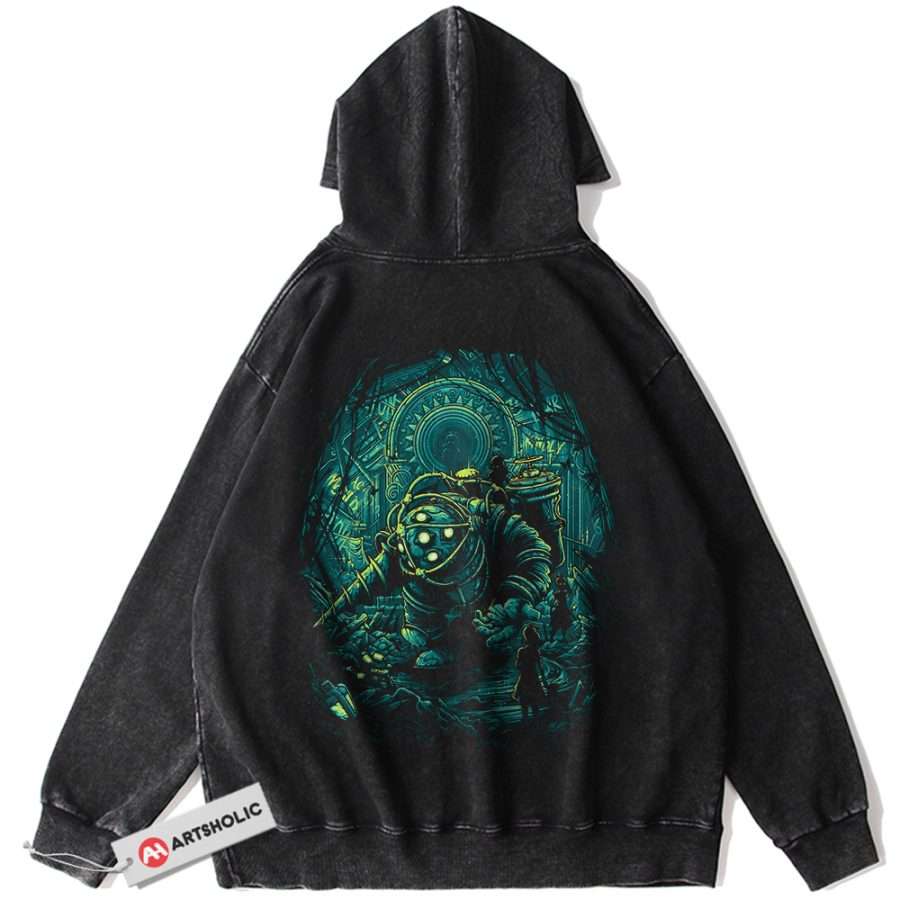 Alternative view of Bioshock Hoodie, Game Hoodie, Vintage Hoodie