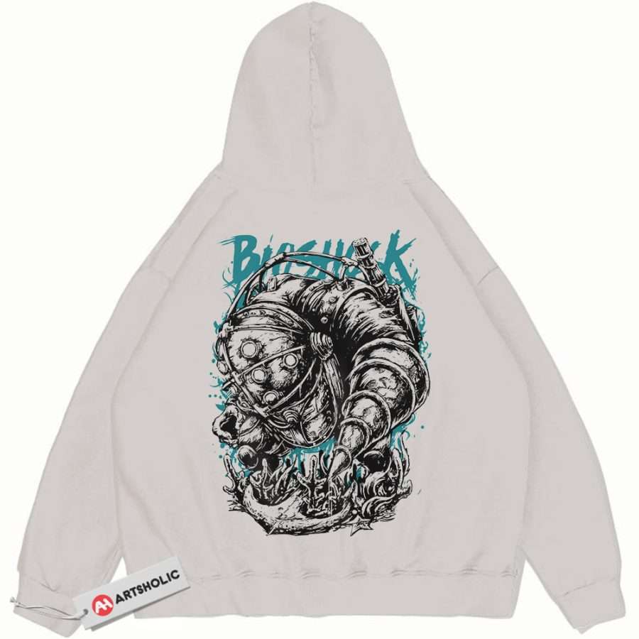 Alternative view of Bioshock Hoodie, Game Hoodie, Vintage Hoodie