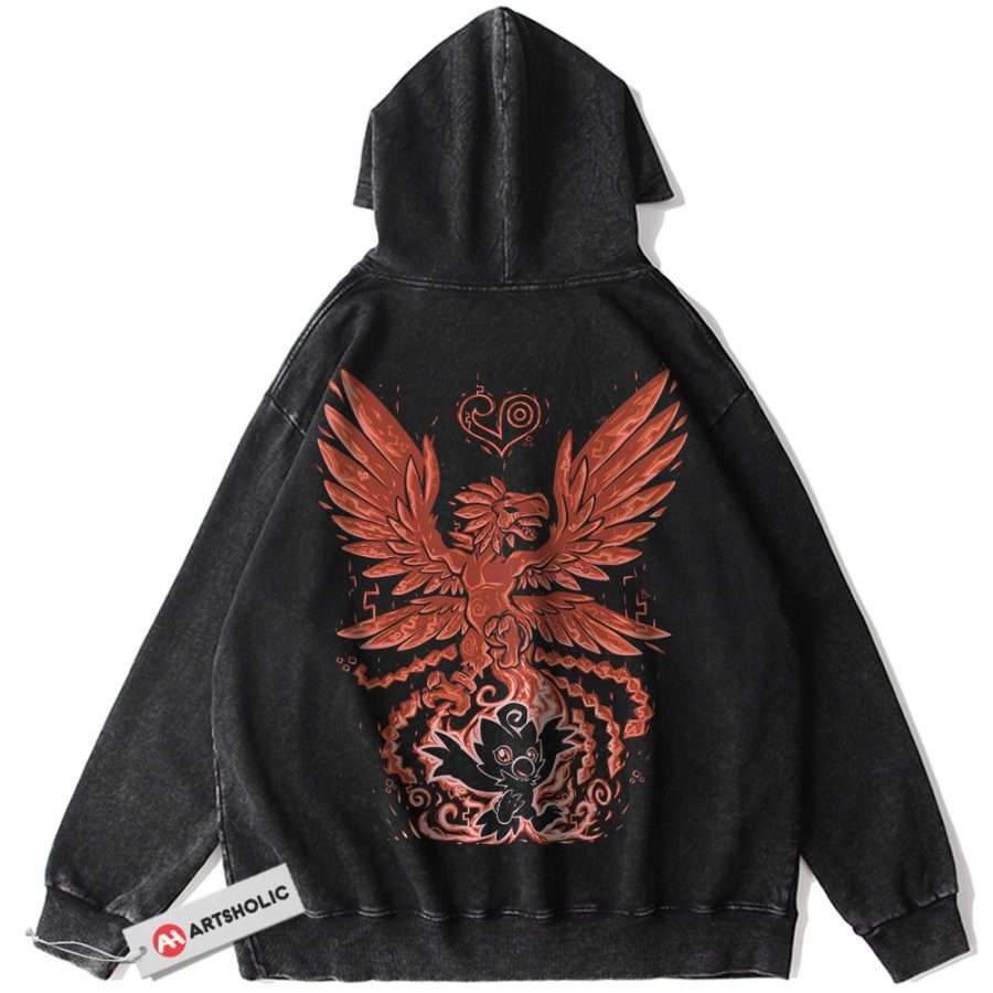 Alternative view of Biyomon Hoodie, Digimon Adventure Hoodie, Anime Hoodie, Vintage Hoodie