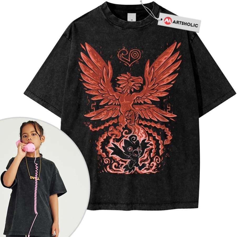 Alternative view of Biyomon Shirt For Kids, Digimon Adventure Shirt For Kids, Anime Shirt For Kids, Vintage Tee For Kids