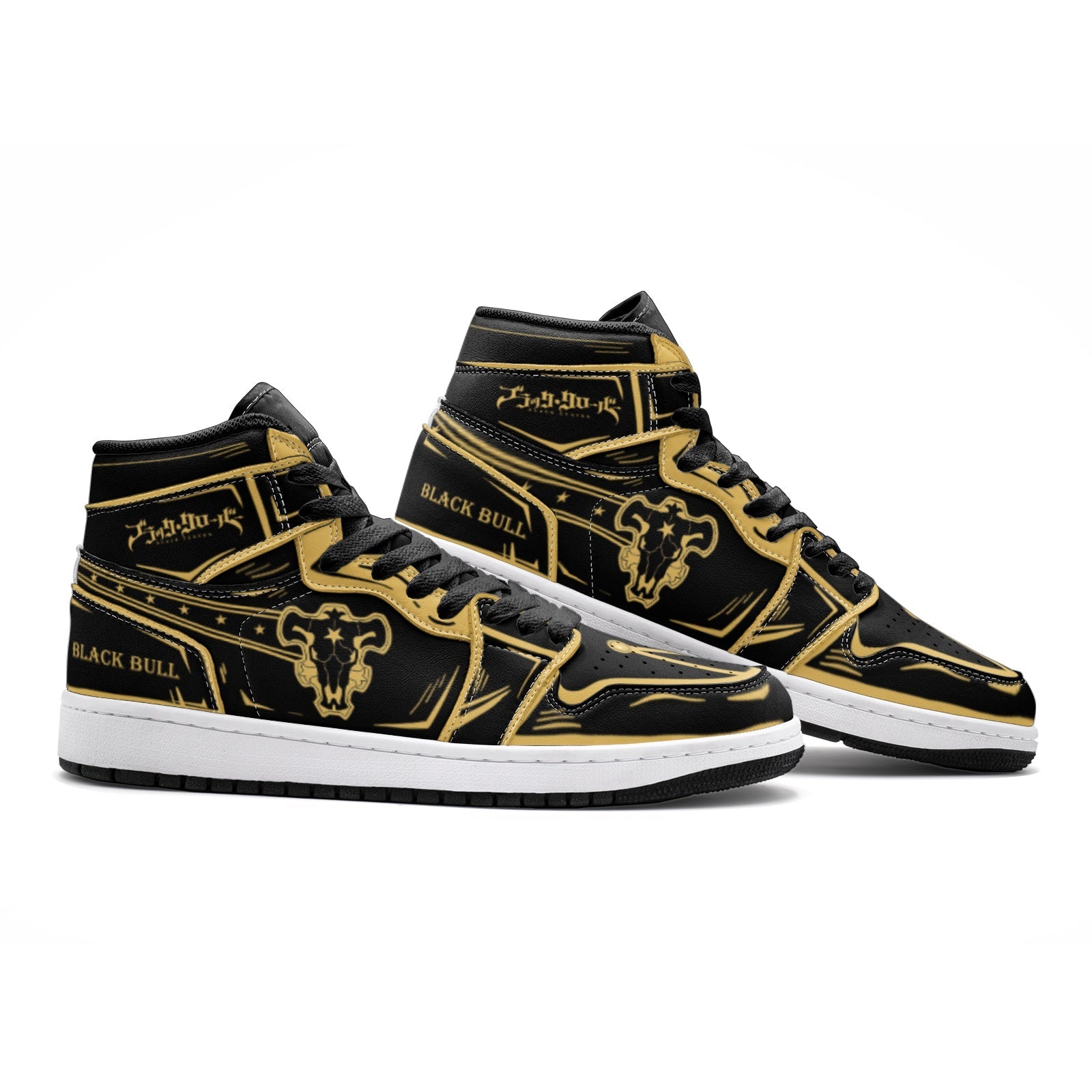 Black Bull Magic Knights Custom Sneaker Mid 1 Basketball Shoes - Otaku Hall
