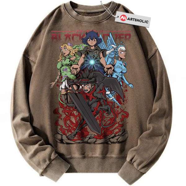Alternative view of Black Clover Sweatshirt, Anime Sweatshirt, Vintage Sweatshirt