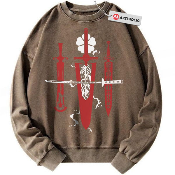 Alternative view of Black Clover Sweatshirt, Anime Sweatshirt, Vintage Sweatshirt