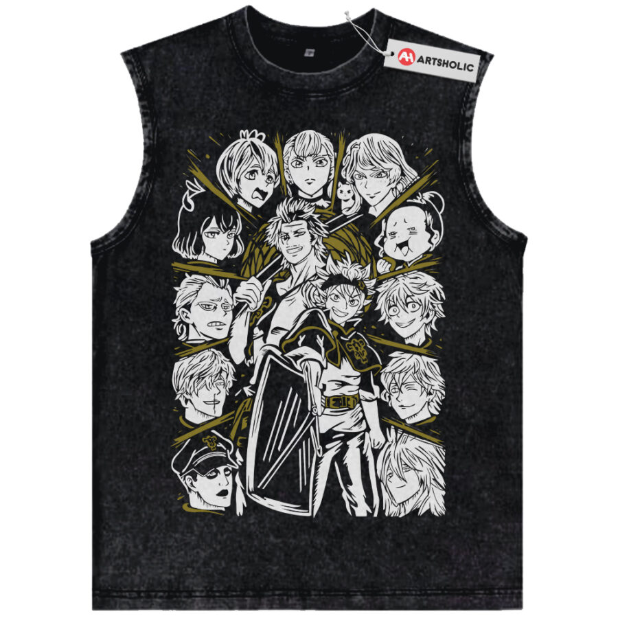 Alternative view of Black Clover Tank Top, Anime Tank Top, Vintage Tank Top