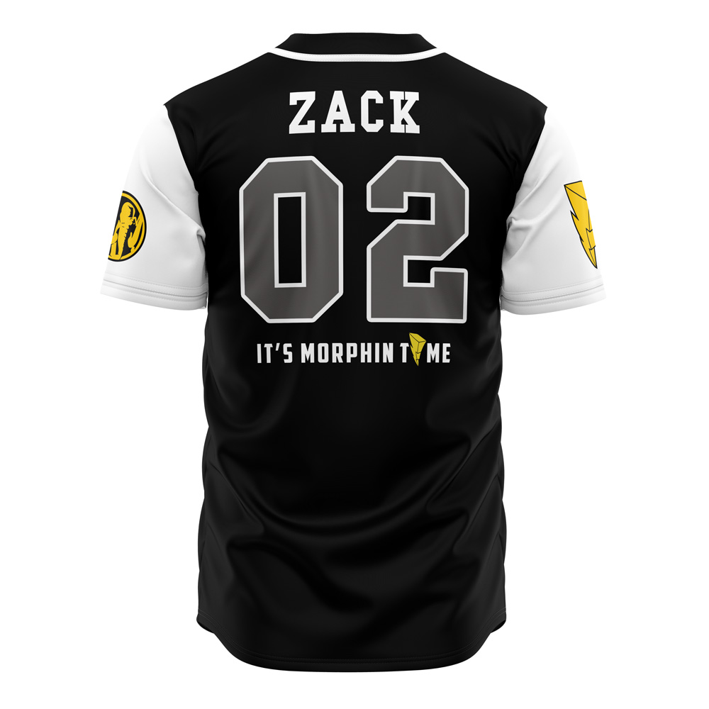 Alternative view of Black Mastadons Zack Taylor Power Rangers Baseball Jersey