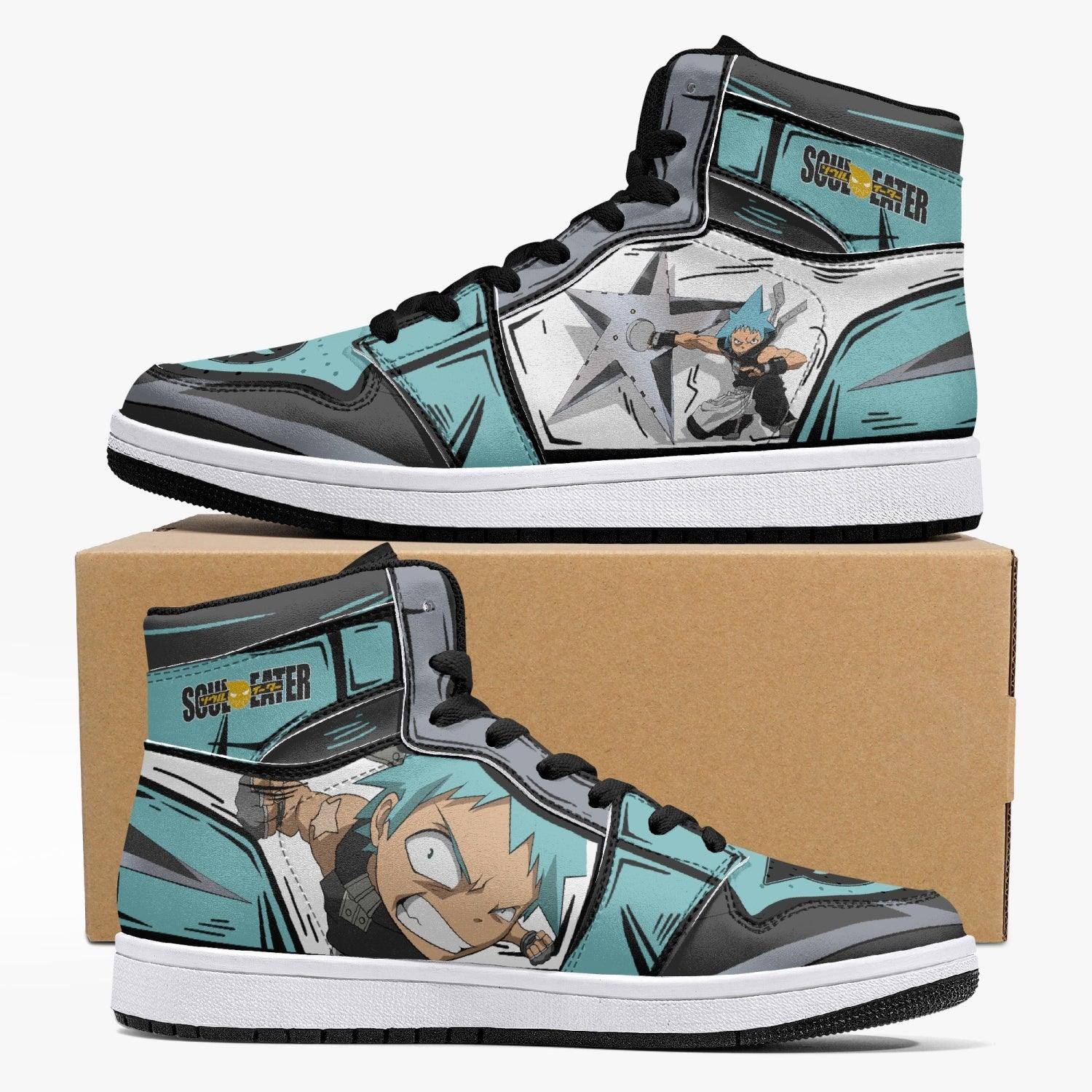 Black Star Soul Eater Custom Sneaker Mid 1 Basketball Shoes - Otaku Hall