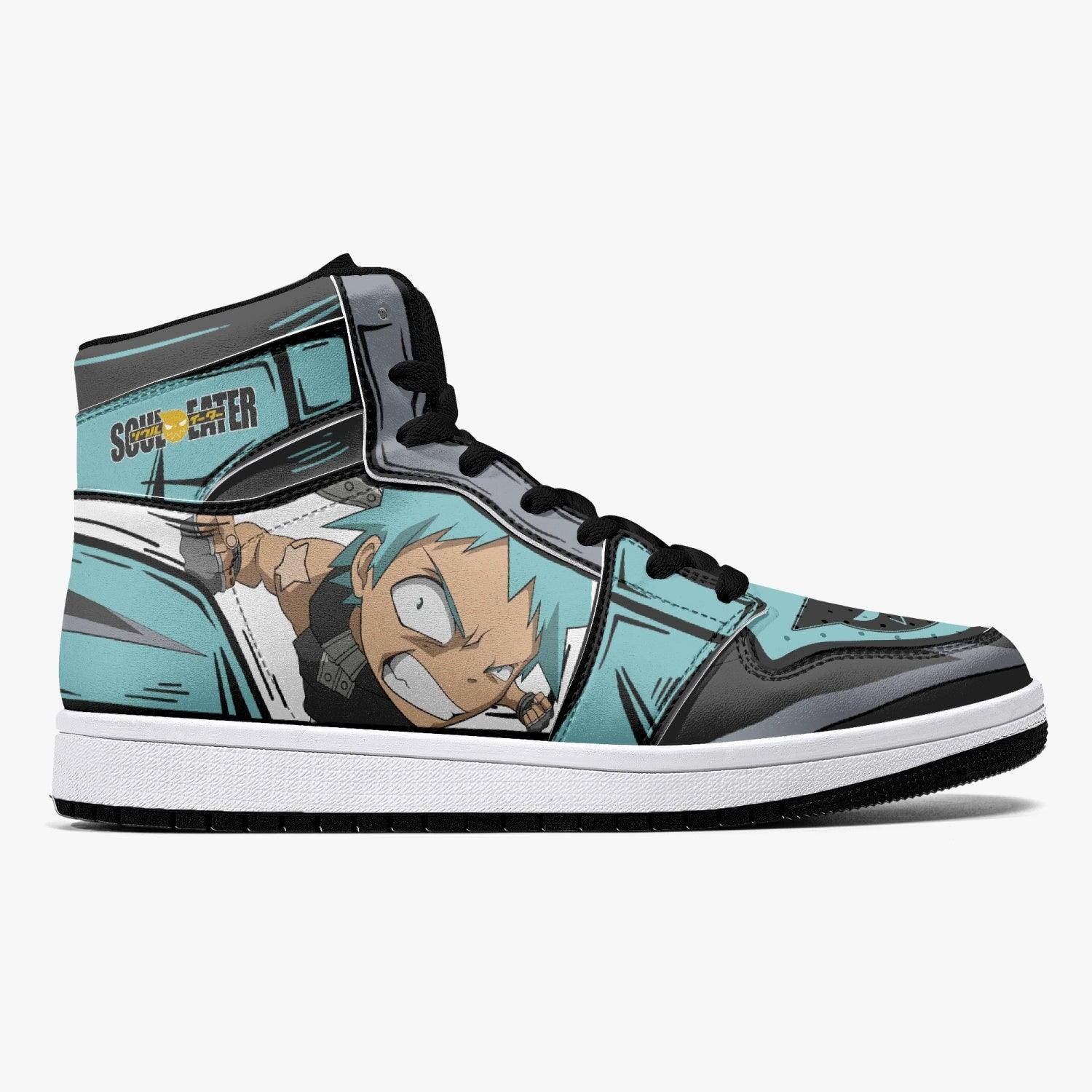 Alternative view of Black Star Soul Eater Custom Sneaker Mid 1 Basketball Shoes - Otaku Hall