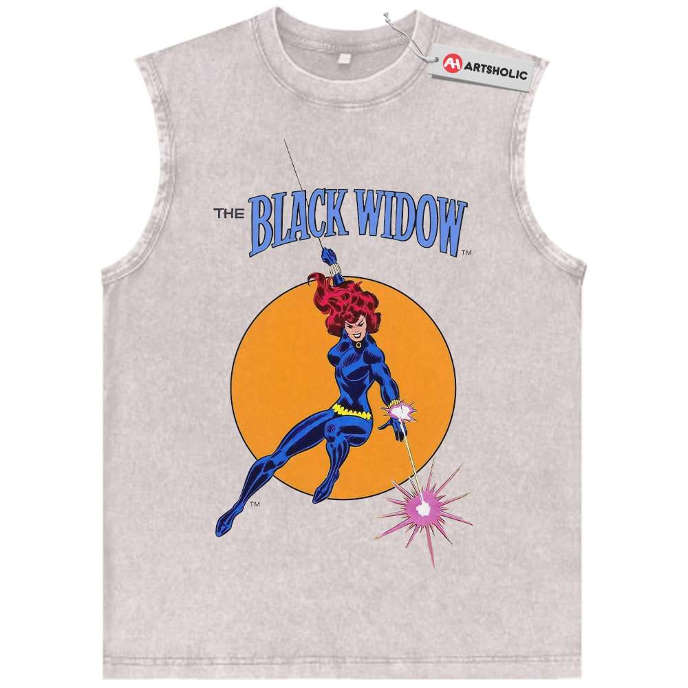 Alternative view of Black Widow Tank Top, Marvel Comics Tank Top, Vintage Tank Top