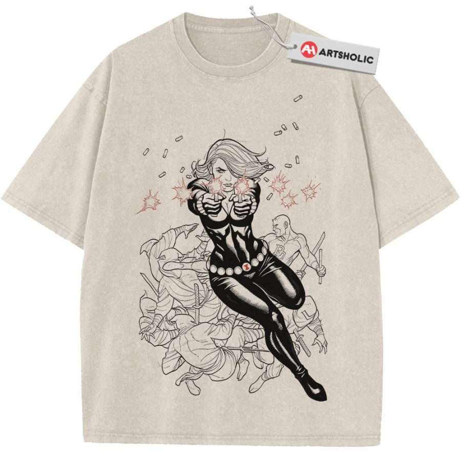 Alternative view of Black Widow vs Daredevil Shirt, Marvel Comics Shirt, Vintage Tee