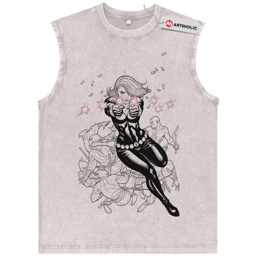 Alternative view of Black Widow vs Daredevil Tank Top, Marvel Comics Tank Top, Vintage Tank Top