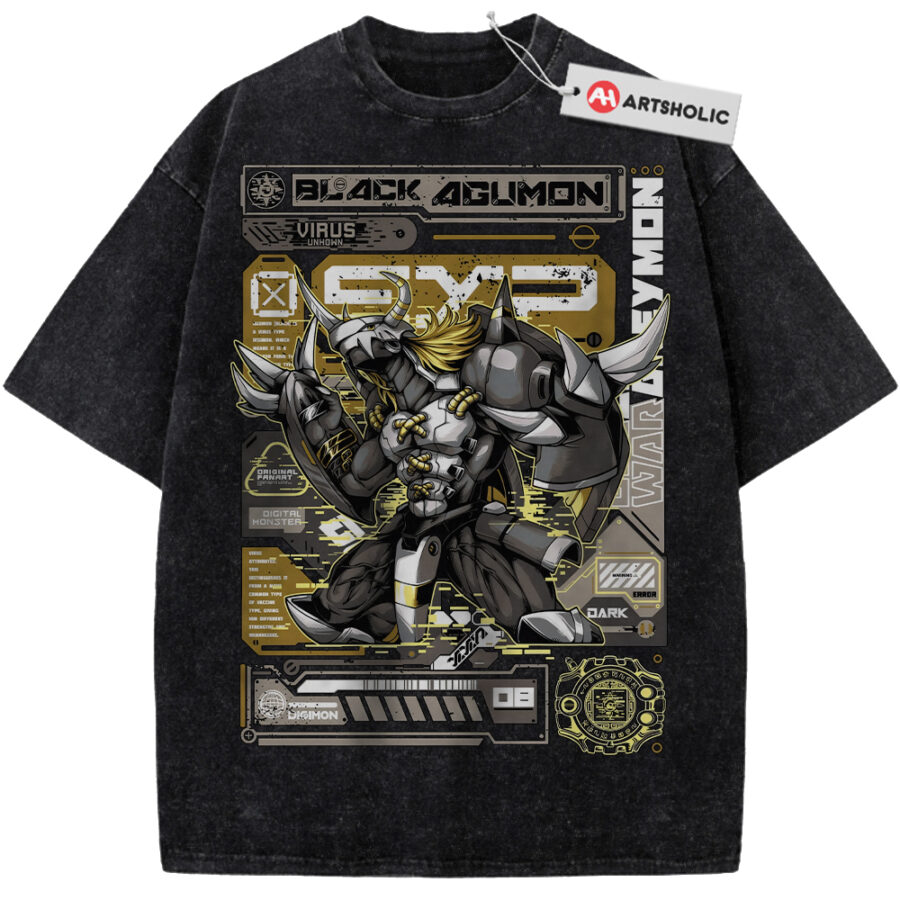 Alternative view of BlackAgumon Shirt, Digimon Shirt, Anime Shirt, Vintage Tee