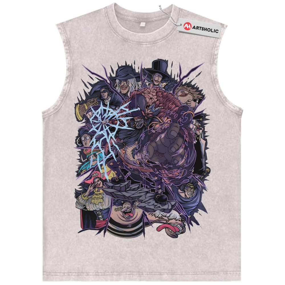 Alternative view of Blackbeard Pirates Tank Top, One Piece Tank Top, Anime Tank Top, Vintage Tank Top