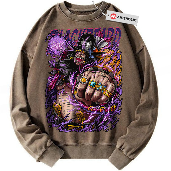 Alternative view of Blackbeard Sweatshirt, Marshall D Teach Sweatshirt, One Piece Sweatshirt, Anime Sweatshirt, Vintage Sweatshirt