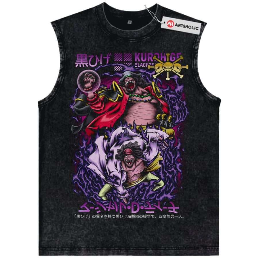 Alternative view of Blackbeard Tank Top, Marshall D Teach Tank Top, One Piece Tank Top, Anime Tank Top, Vintage Tank Top