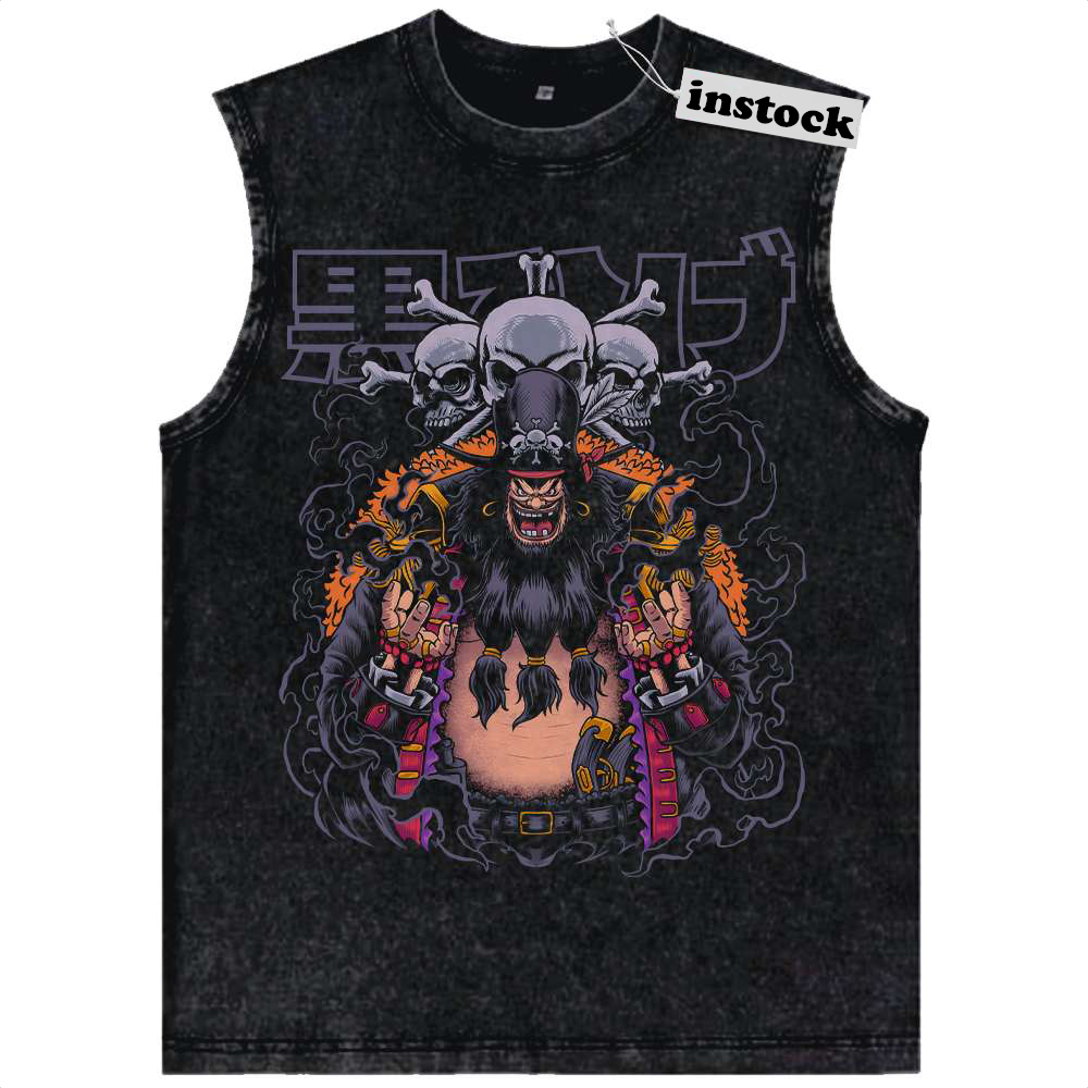 Blackbeard Tank Top, One Piece Tank Top, Anime Tank Top, Vintage Tank Top