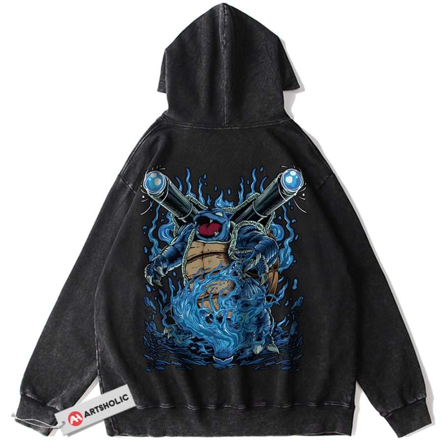 Alternative view of Blastoise Hoodie, Pokemon Hoodie, Anime Hoodie, Vintage Hoodie