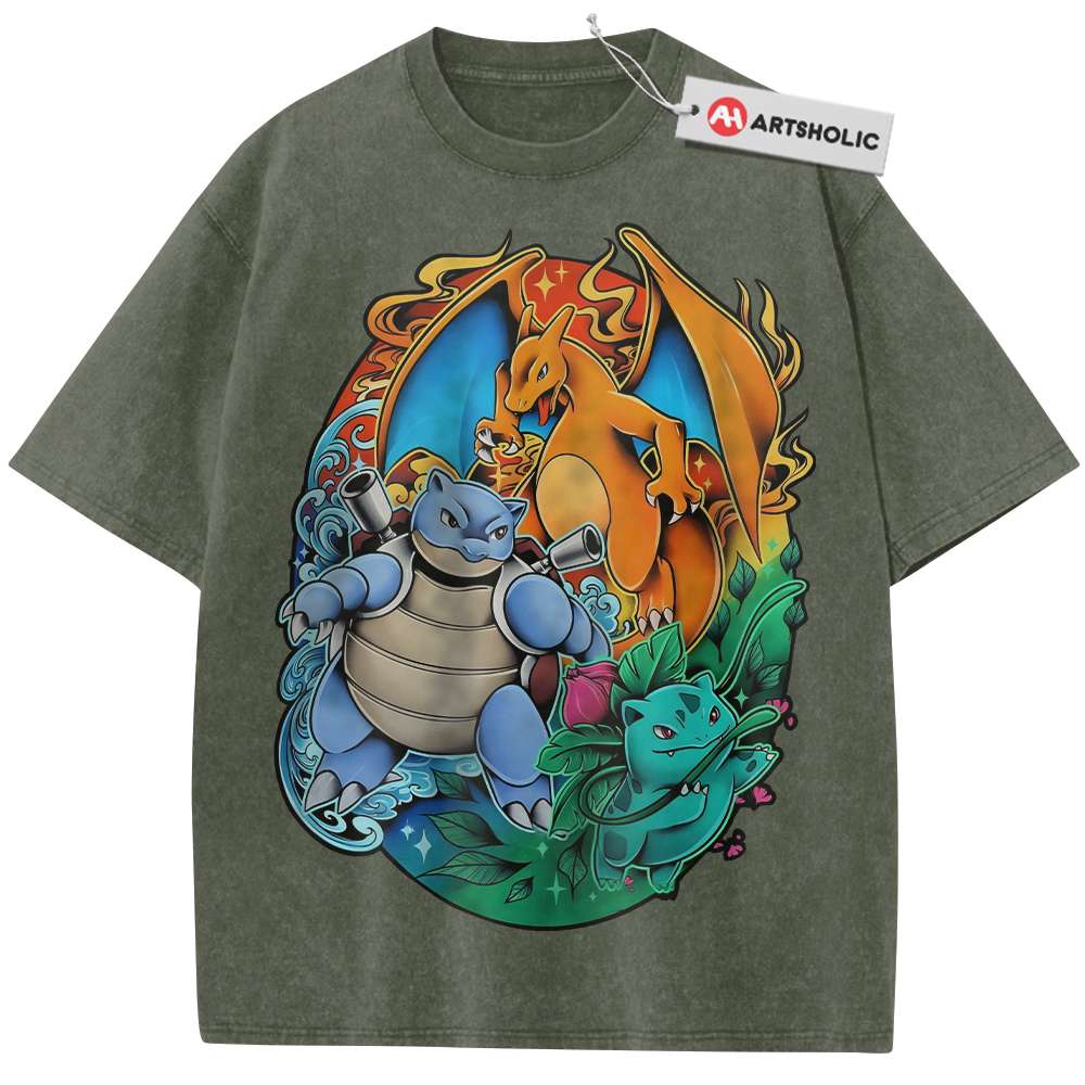Alternative view of Blastoise Shirt, Charizard Shirt, Venusaur Shirt, Pokemon shirt, Anime Shirt, Vintage Tee